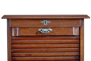 Early 20th Century Walnut Tambour Cabinet — thumbnail 3