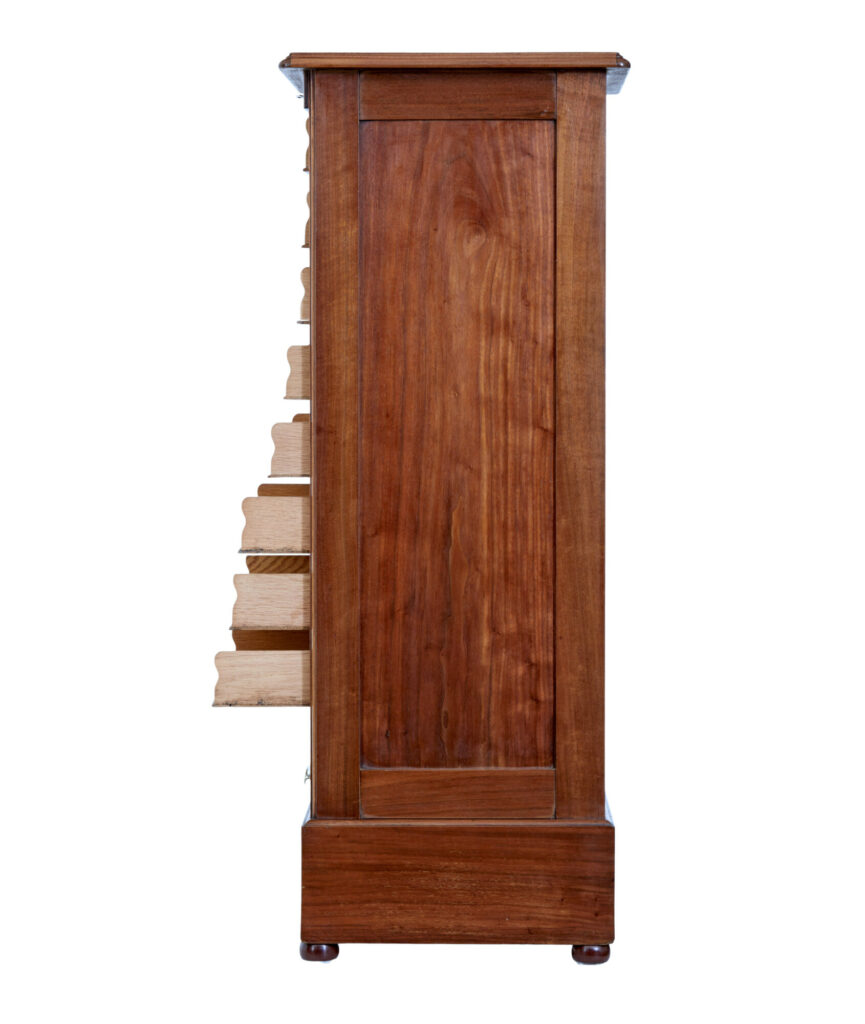 Early 20th Century Walnut Tambour Cabinet — image 7