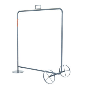 MID 20TH CENTURY SCANDINAVIAN STEEL MOBILE CLOTHES RAIL