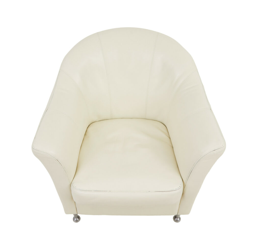 Pair of Mid-20th Century Scandinavian Leather Tub Armchairs — image 4