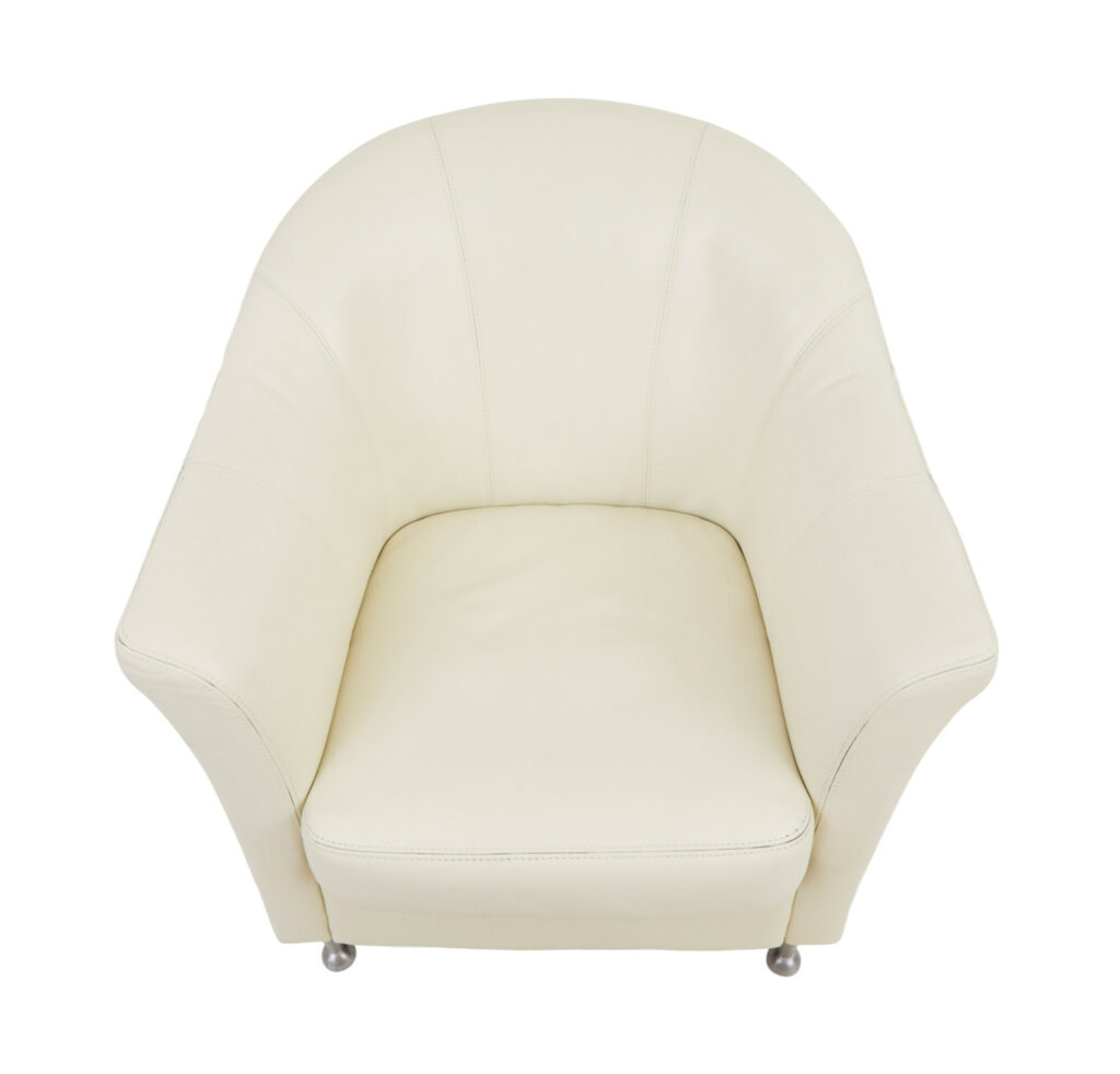 Pair of Mid-20th Century Scandinavian Leather Tub Armchairs — image 3