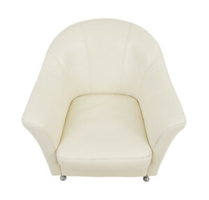 Pair of Mid-20th Century Scandinavian Leather Tub Armchairs — thumbnail 3