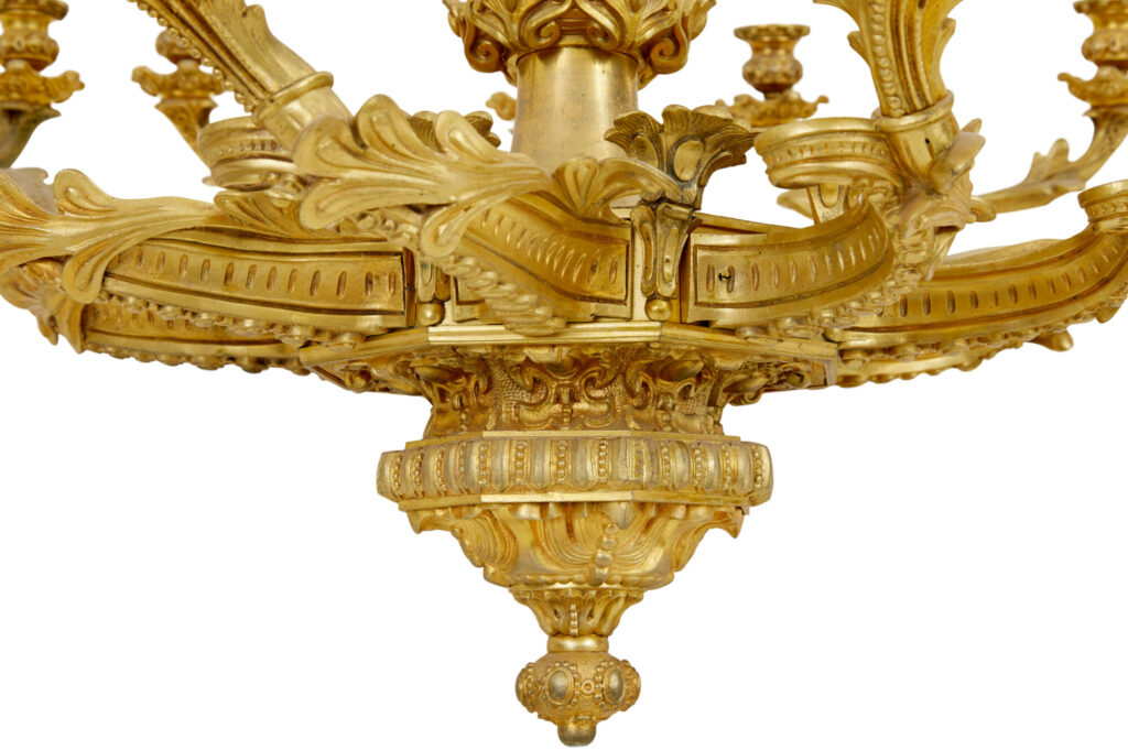 19th Century French Gilded Ormolu 8-Arm Chandelier — image 5
