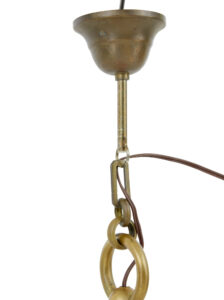 Early 20th Century 6 Arm Brass Chandelier — thumbnail 5