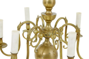 Early 20th Century 6 Arm Brass Chandelier — thumbnail 7