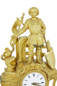 19th Century French Ormolu and Marble Figural Mantel Clock — thumbnail 4