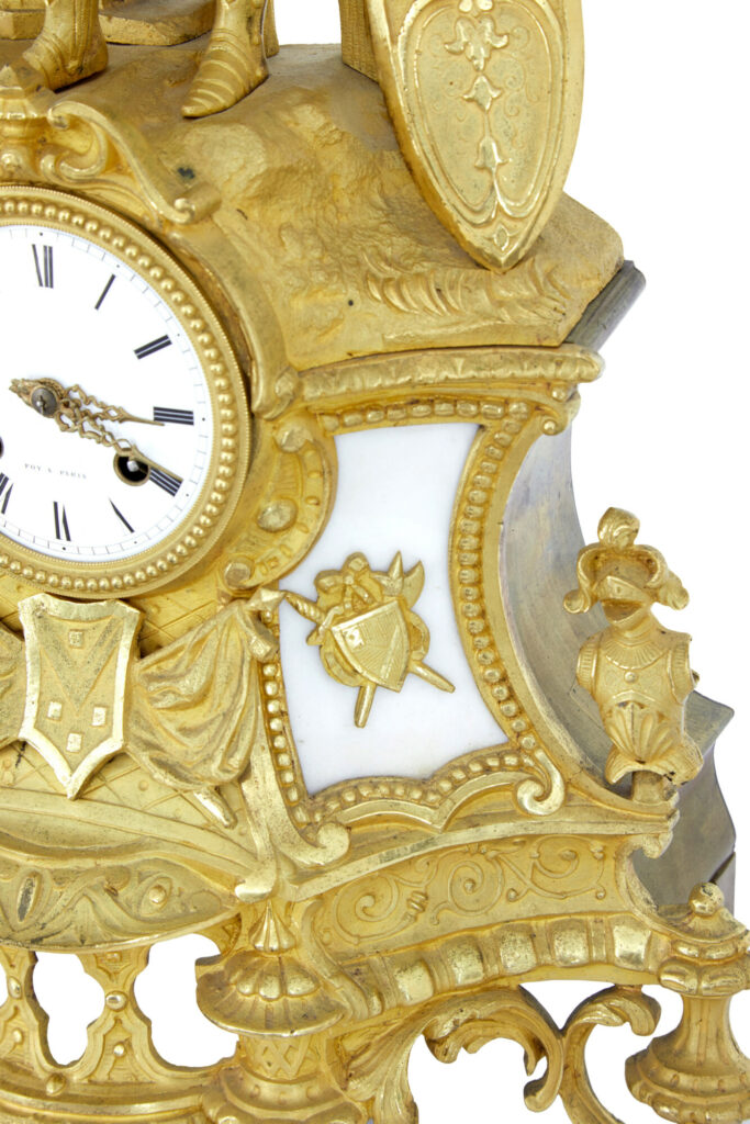19th Century French Ormolu and Marble Figural Mantel Clock — image 3
