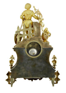 19th Century French Ormolu and Marble Figural Mantel Clock — thumbnail 9