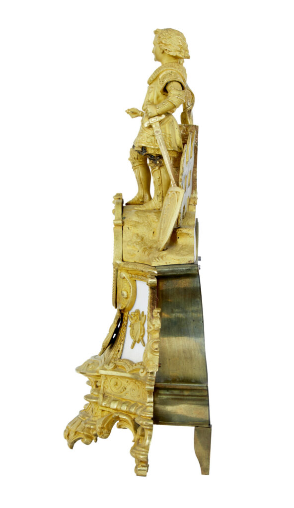 19th Century French Ormolu and Marble Figural Mantel Clock — image 8