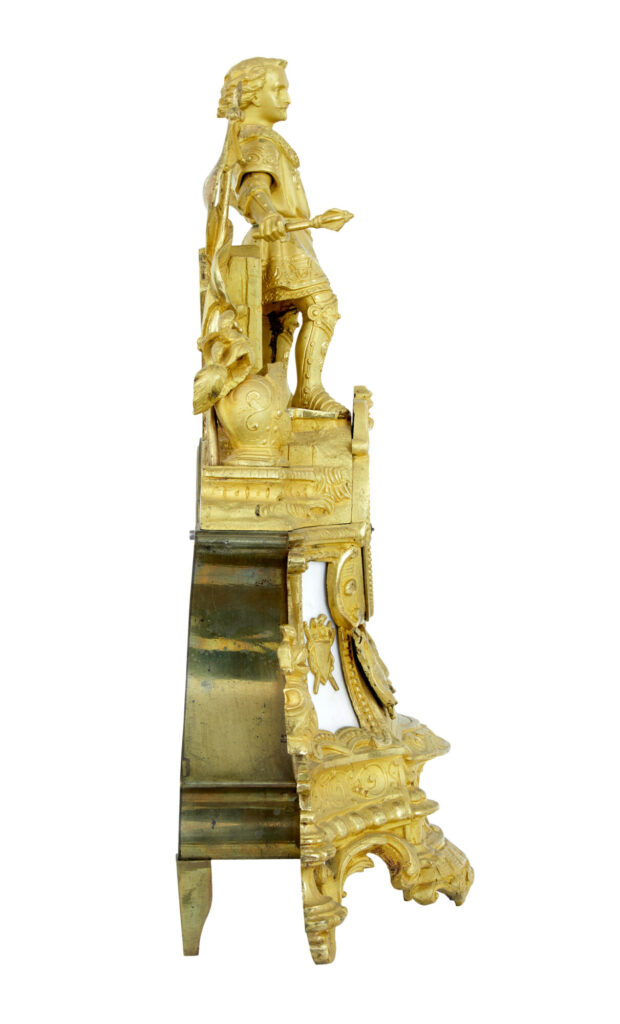 19th Century French Ormolu and Marble Figural Mantel Clock — image 10