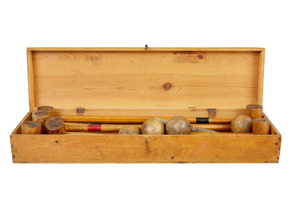 20th Century Croquet Set in Pine Box — image 2