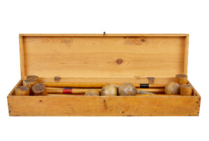 20th Century Croquet Set in Pine Box — thumbnail 2