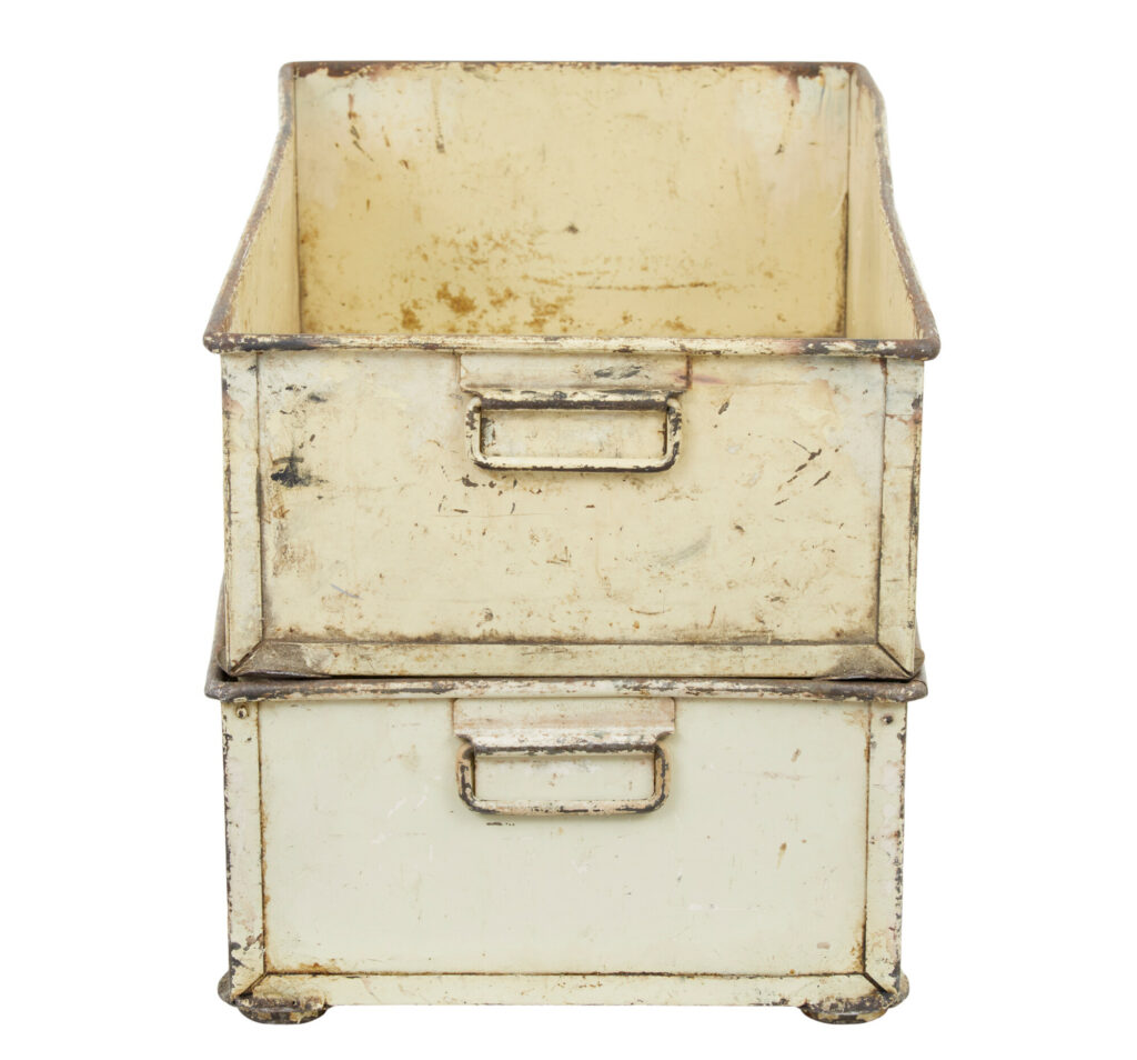 Pair of Early 20th Century Industrial Steel Storage Boxes — image 7