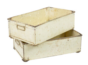 Pair of Early 20th Century Industrial Steel Storage Boxes — thumbnail 1