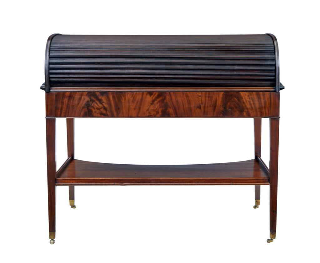 19th Century William Iv Mahogany Roll Top Writing Desk — image 3