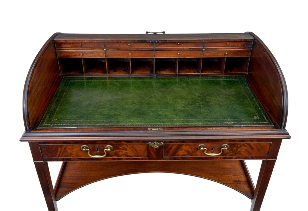 19th Century William Iv Mahogany Roll Top Writing Desk — image 9