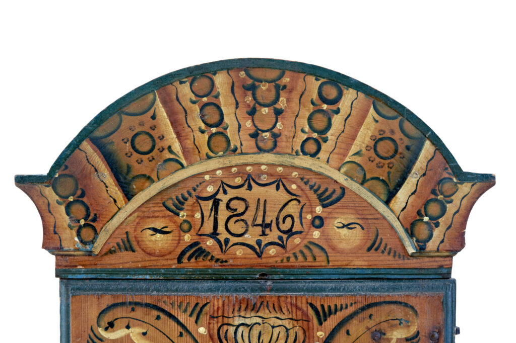 Hand Painted Mid 19th Century Swedish Wall Cabinet — image 4
