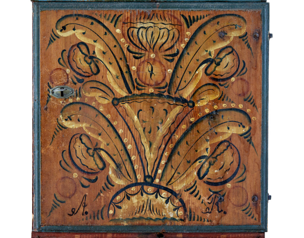 Hand Painted Mid 19th Century Swedish Wall Cabinet — image 3