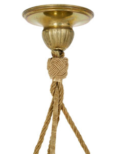 Art Deco Alabaster and Brass Pendant Light — thumbnail 2