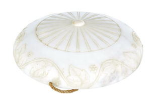 Art Deco Alabaster and Brass Pendant Light — thumbnail 4