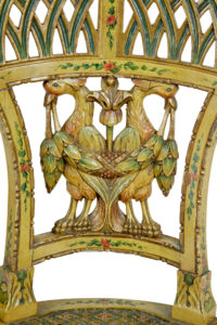 19th Century Biedermeier Carved and Painted Cane Chair — thumbnail 5