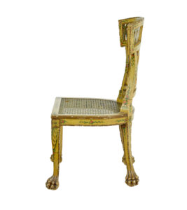 19th Century Biedermeier Carved and Painted Cane Chair — thumbnail 7