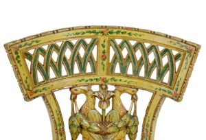 19th Century Biedermeier Carved and Painted Cane Chair — thumbnail 6