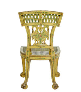 19th Century Biedermeier Carved and Painted Cane Chair — thumbnail 8