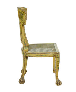 19th Century Biedermeier Carved and Painted Cane Chair — thumbnail 9