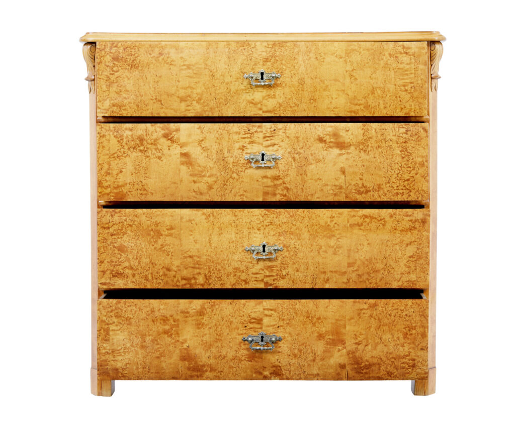 19th Century Swedish Burr Birch Chest of Drawers — image 5