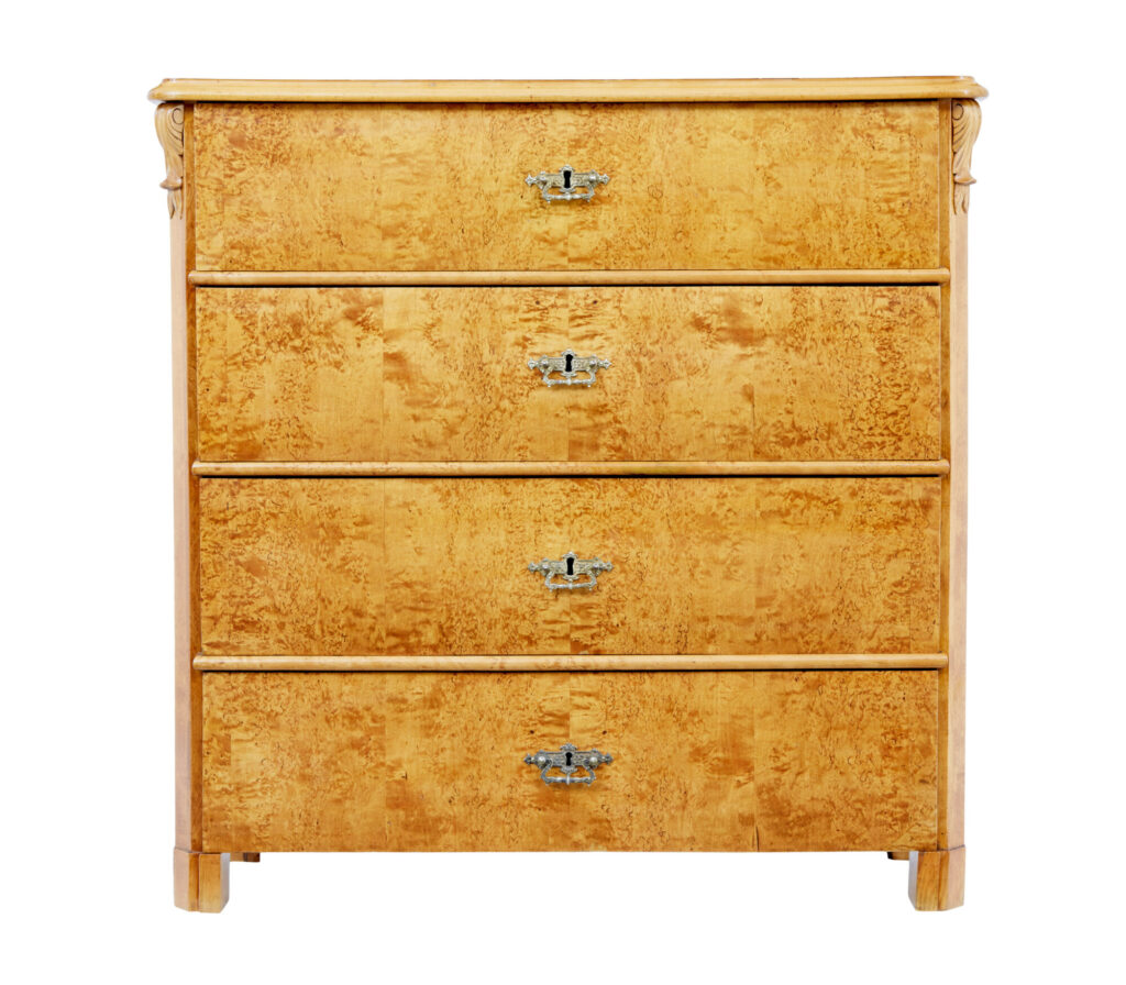 19th Century Swedish Burr Birch Chest of Drawers — image 6