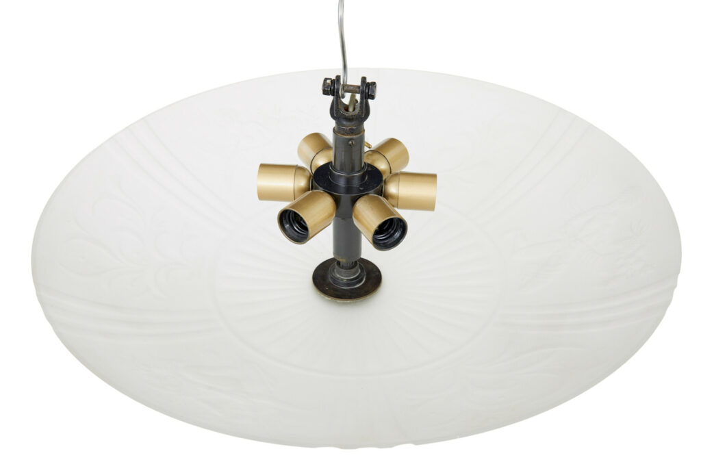 Fine Pair of Large Art Deco Pendant Lights by Orrefors — image 6