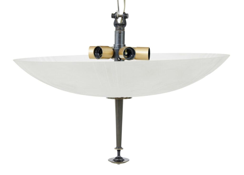 Fine Pair of Large Art Deco Pendant Lights by Orrefors — image 8