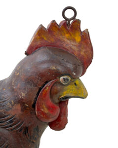 French 19th Century Carved Solid Wood Rooster Shop Display — thumbnail 3