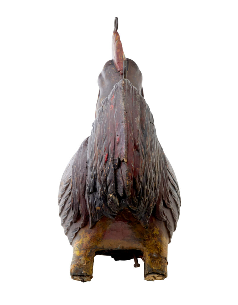 French 19th Century Carved Solid Wood Rooster Shop Display — image 6