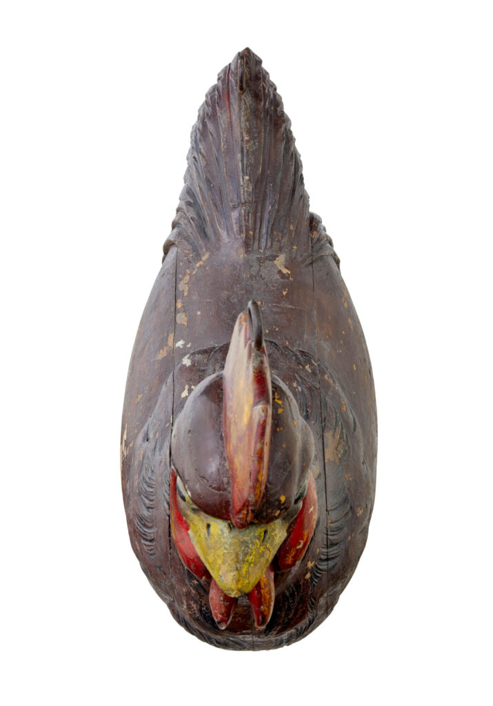 French 19th Century Carved Solid Wood Rooster Shop Display — image 2