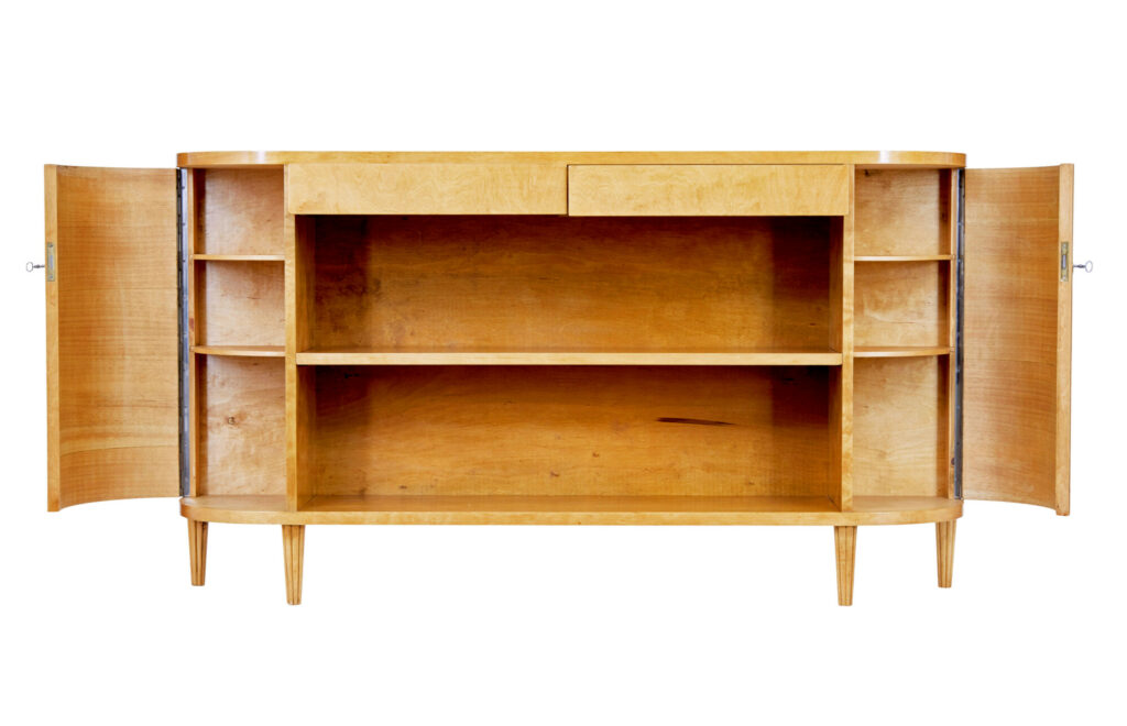 Swedish Mid Century Shaped Low Open Bookcase — image 8