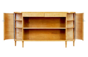 Swedish Mid Century Shaped Low Open Bookcase — thumbnail 8