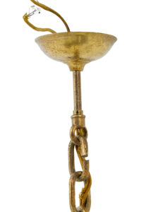 Large Early 20th Century 8 Arm Brass Chandelier — thumbnail 2