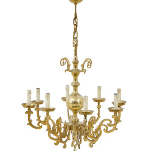 LARGE EARLY 20TH CENTURY 8 ARM BRASS CHANDELIER