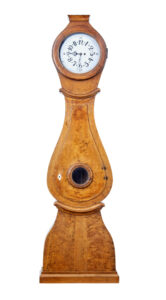 19th Century Swedish Birch Long Case Mora Clock — thumbnail 1