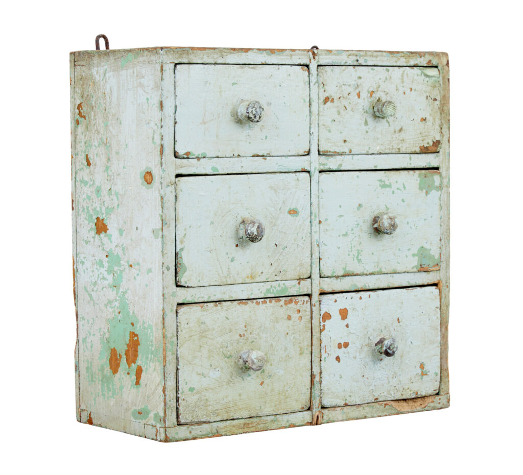 19th Century Scandinavian Rustic Bank of Drawers