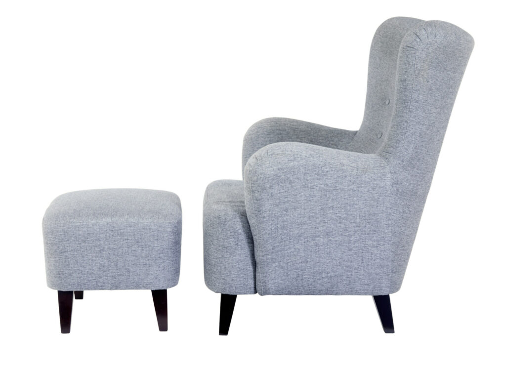Contemporary Scandinavian Grace Armchair with Stool — image 2