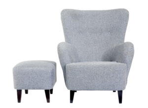 CONTEMPORARY SCANDINAVIAN GRACE ARMCHAIR WITH STOOL