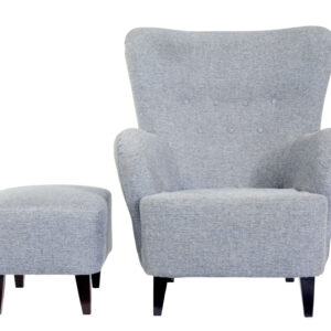 CONTEMPORARY SCANDINAVIAN GRACE ARMCHAIR WITH STOOL