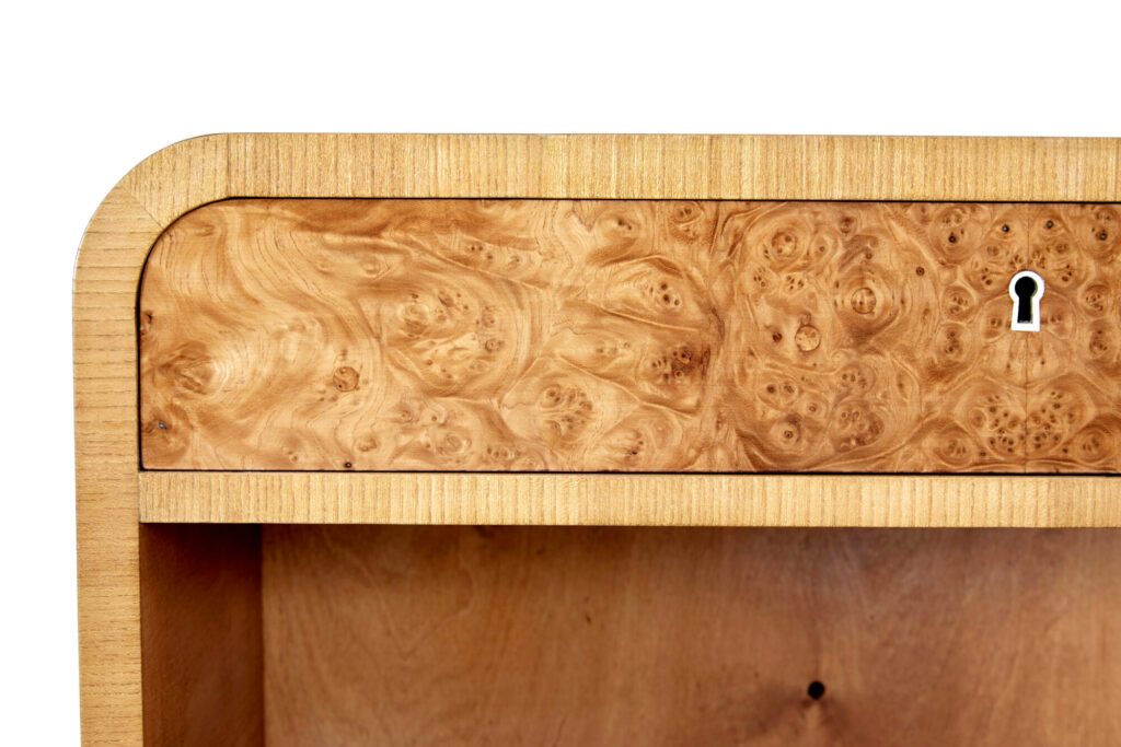 Mid 20th Century Elm and Burr Low Open Bookcase by Bodafors — image 3
