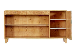 Mid 20th Century Elm and Burr Low Open Bookcase by Bodafors — thumbnail 8