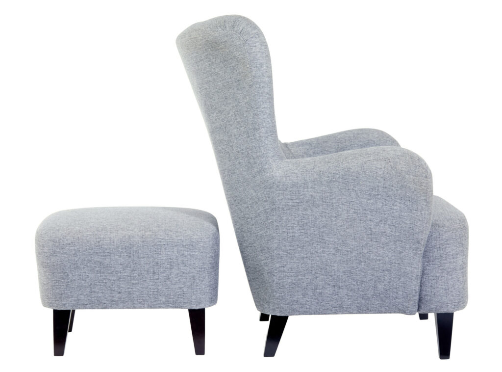 Contemporary Scandinavian Grace Armchair with Stool — image 8