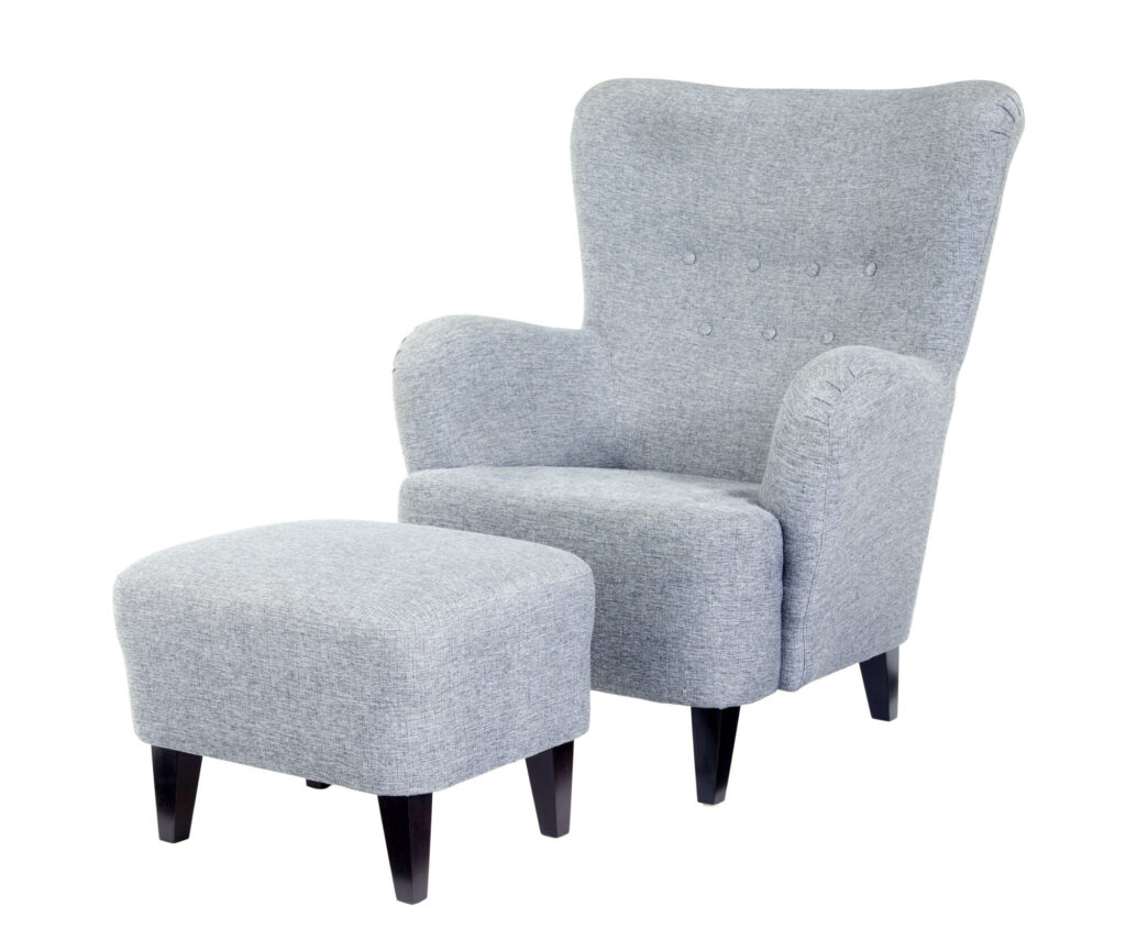 Contemporary Scandinavian Grace Armchair with Stool — image 3