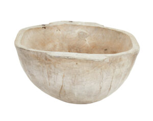 Large Early 20th Century Hand Carved Solid Wood Vessel — thumbnail 4